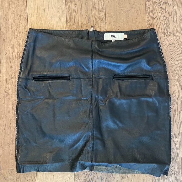 MKT Studio Leather Skirt Black - Size 38 - Picture 1 of 5